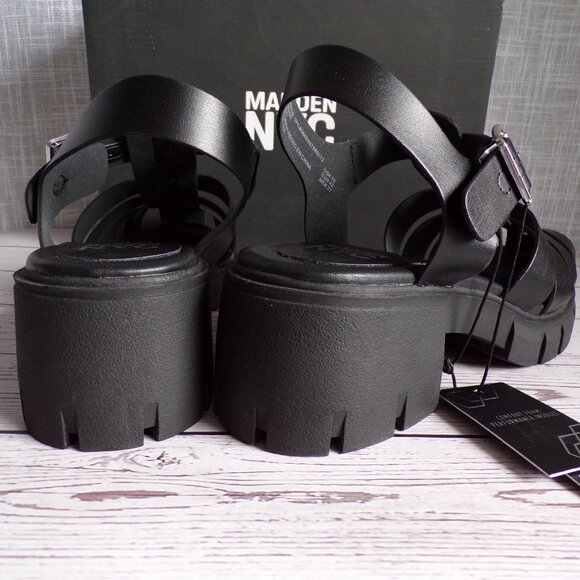 Madden NYC Women's Black Fisherman Block Heel Sandals, Size 10 - Picture 5 of 7